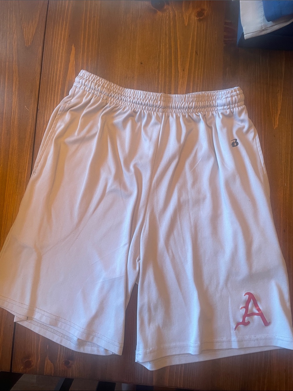 Badger grey Athletic kids Shorts with Elastic Waist arkansas hogs youth large